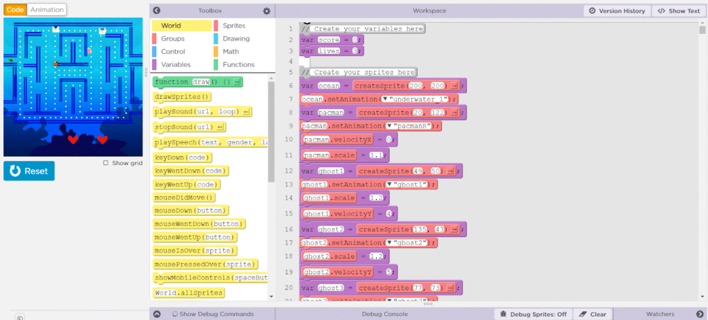 pacman game in scratch