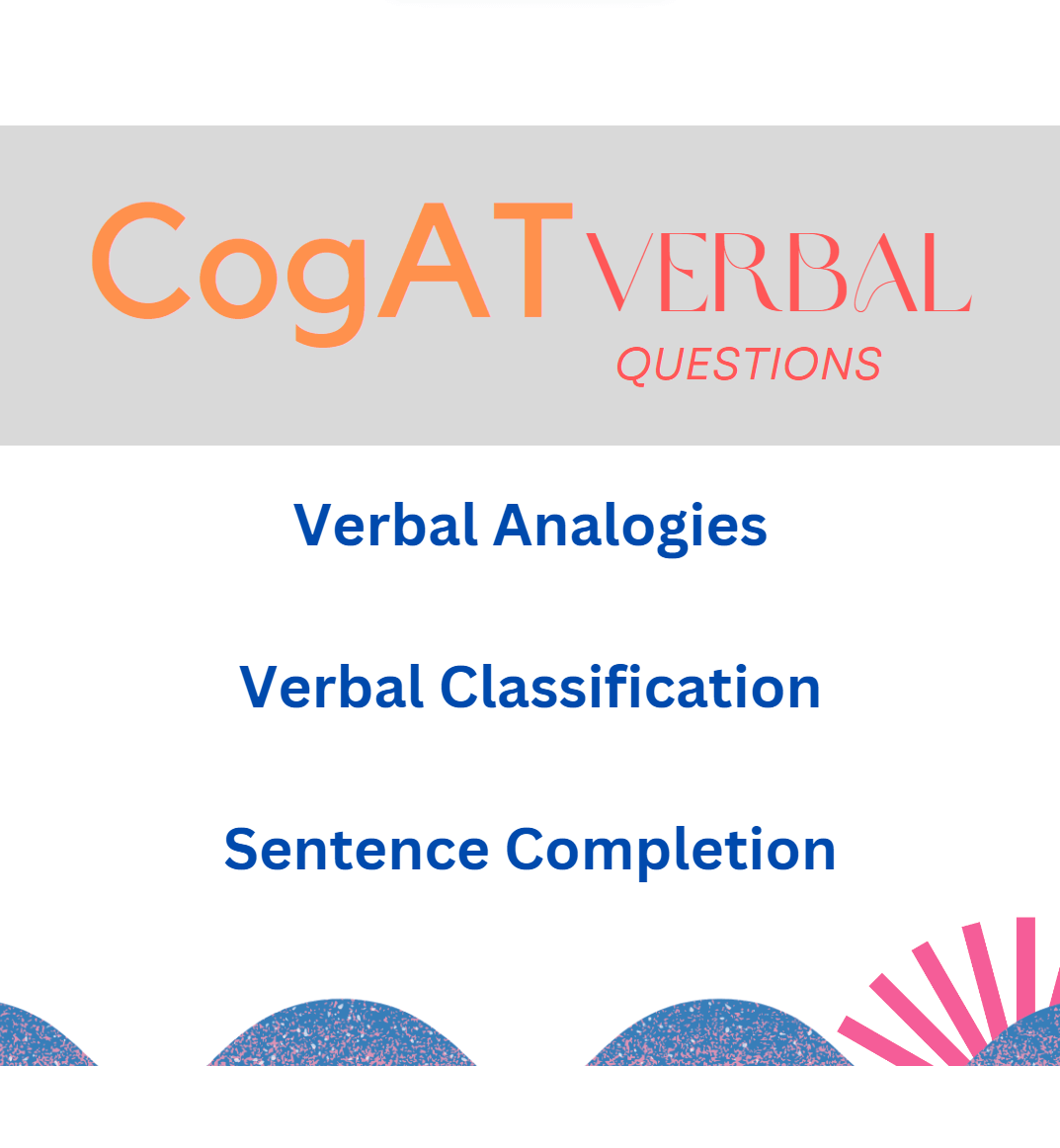 6 Pattern CogAT Verbal Questions
