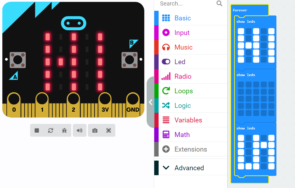 Hi UnicMinds - Microbit code