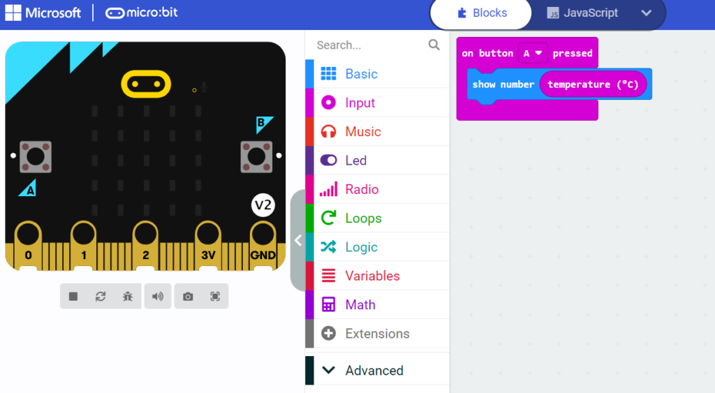 Temperature Sensor - Microbit